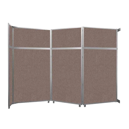 Versare Operable Wall Folding Room Divider 11'9" x 8'5-1/4" Latte Fabric 1070313